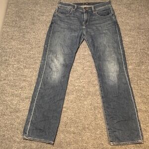 Seven For All Mankind The Straight Mens Blue Denim Jeans Size 33